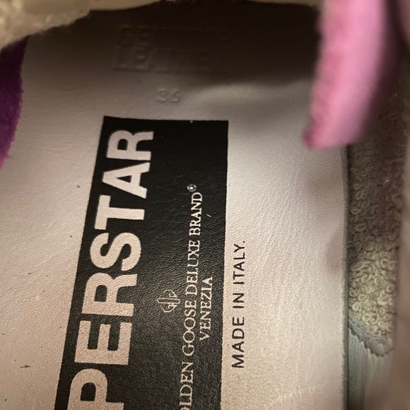 EUC GOLDEN GOOSE superstar authentic sneakers in purple suede with blue 36 - Picture 7 of 11